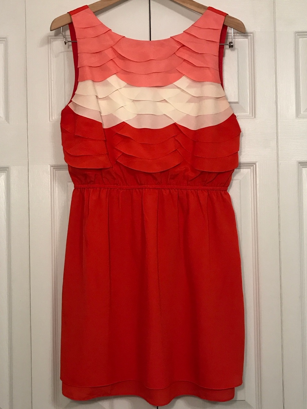 ModCloth Women’s Red Ombre Tiered Sleeveless Dress